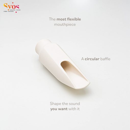 Boquilla de saxofon alto Syos, modelo Steady, Abertura de 6, Blanco artico - Imagen 3