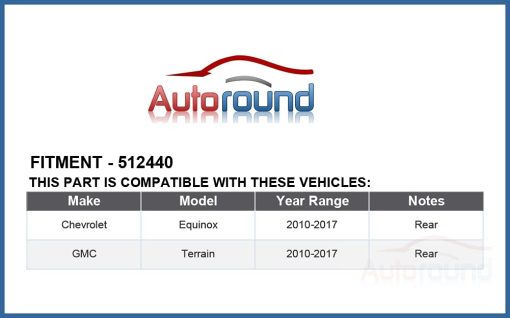 Autoround 512440 Ensamble de Cojinete de Rueda Trasera y Maza Compatible con Chevy Equinox GMC Terrain 2010-2017 5 Lugs Con ABS - Imagen 4