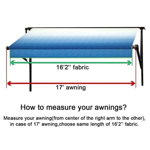Toldo de Repuesto para Toldo de RV Suncode a Prueba de Agua Universal Canopy para Carpa, Remolque, y Autocaravana Repuesto de Toldo de RV de Vinilo de Grado Premium 17' (Tela 16'2") Azul Degradado - Imagen 5