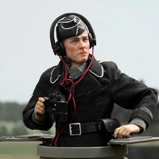 Figura de Accion de Escala 1/12 de 6 Pulgadas de Regalo de Juguetes Modelo de Capitan de Tanque del Equipo de la Bandera de la Guardia Alemana de la Segunda Guerra Mundial, Negro - Imagen 3