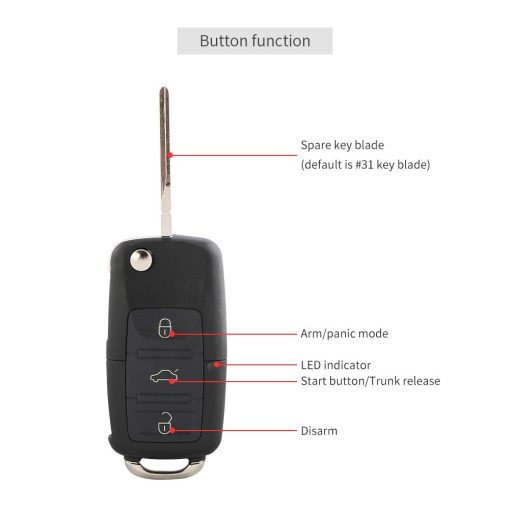 Alarma de coche EASYGUARD EC002-V-NS de entrada sin llave pasiva PKE con arranque por boton de encendido, arranque remoto del motor, teclado tactil de contrasena de entrada, y alarma de vibracion DC12V - Imagen 2