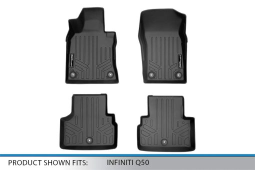 Tapetes para piso a medida MAXLINER Juego de 2 filas color negro compatible con Infiniti Q50 2018-2021 - Imagen 5