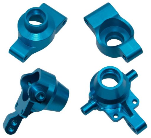 Upgrade Compatible with Tamiya TT01 TT-01 RC Car Suspension Arm & Drive Shaft & DogBone & Steering Knuckles Carrier & Shell Body Post Motor Mount Parts(Blue) - Imagen 3