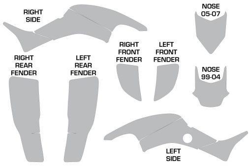 Kit de graficos de ATV AMR Racing Calcomania Compatible con Honda 400 TRX / EX 1999-2007 - WW2 - Imagen 2
