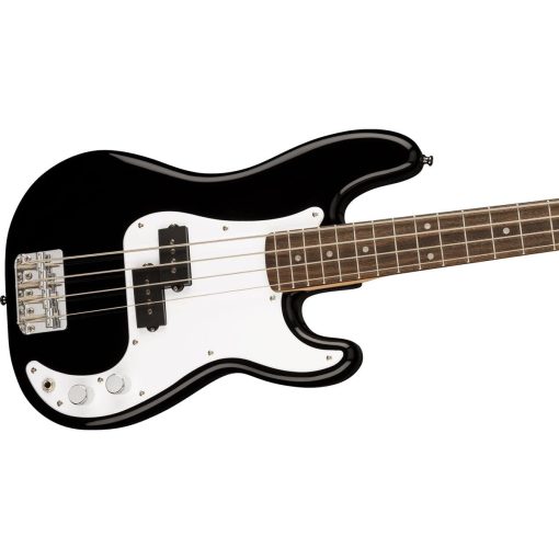 Bajo de Escala Corta Squier by Fender Mini Precision con Garantia de 2 anos, Diapason de Laurel, Maquinas de Afinacion Selladas y Pastilla de Bobina Dividida, Mango de Arce, Negro - Imagen 4