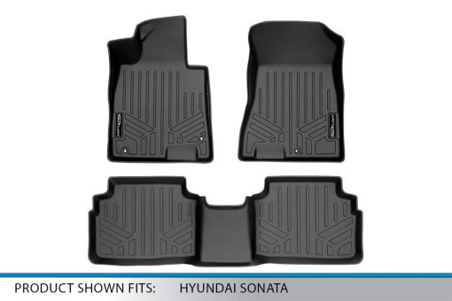 Tapetes para piso SMARTLINER a medida de 2 filas en negro compatible con Hyundai Sonata 2020-2022 (solo modelos FWD) - Imagen 5