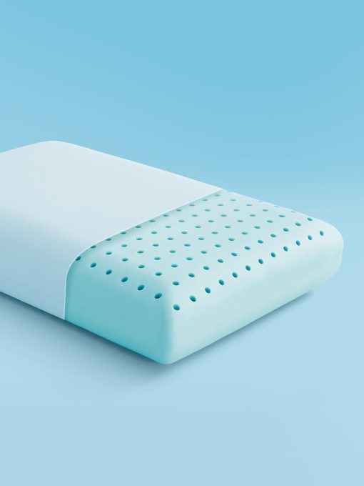 Almohada de espuma viscoelastica refrigerante SLEEP ZONE - Inodora, transpirable, amigable con la piel con soporte superior para dormir boca arriba, boca abajo o de lado, esencial para el hogar, hotel, hospital (Azul, King, Pack de 2)