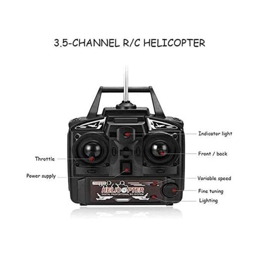 Helicoptero Grande SREJNGL de 75CM Modelo RC para Principiantes Juguete para Ninos 3.5CH Estructura de Aleacion Cuerpo Anti-Caida Luces LED Control Remoto Electrico Avion para Ninos Adultos Regalos (2 Baterias) - Imagen 7
