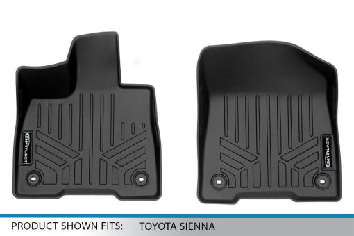 Juego de alfombrillas personalizadas SMARTLINER All Weather para la 1ra fila en negro, compatible con Toyota Sienna 2021-2023 - Imagen 4