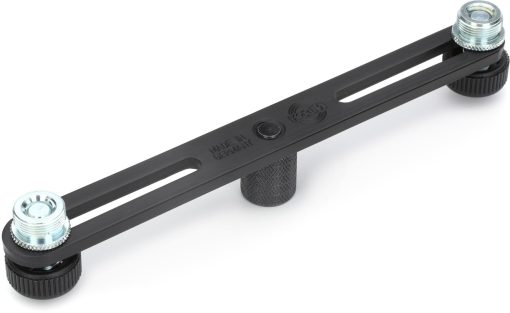 K&M K?nig & Meyer 23550.500.55 Barra de Microfono | Posicionamiento Ajustable para Dos Microfonos o Boom | Conector de Soporte de Rosca 5/8? | Eleccion Profesional Hecho en Alemania Negro