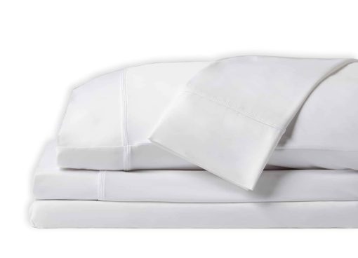 Juego de sabanas SHEEX Original Performance, sabana fresca con 1 sabana plana, 1 sabana ajustable y 2 fundas de almohada estandar, tamaño queen, blanco brillante