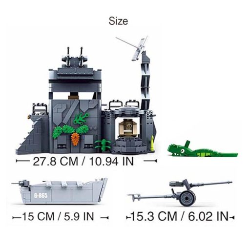 Set de Construccion de Bloques Militar General Jim - Muralla Atlantica Alemana Playa de Normandia Dia D Modelo de Bloques de Construccion Ideal Regalo para Entusiastas de la Historia, Adolescentes y Adultos - Imagen 4