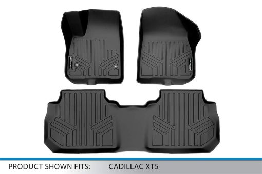 Juego de tapetes de piso a medida SMARTLINER 2 filas en negro para Cadillac XT5 2017-2022 - Imagen 5