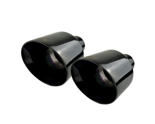 Punta de escape NETAMI de acero inoxidable negro cromado doble pared de 2.5" a 4" 2 paquetes