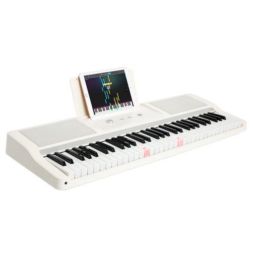 Teclado Piano THE ONE, 61 Teclas para Principiantes/Profesionales, Piano Electrico con Teclas Iluminadas, Soporte de Musica y Aplicacion de Piano, Compatible con USB MIDI/Audio/Microfono/Auriculares/Pedal Sustain