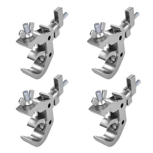 Kit de 4 Abrazaderas de Luz para Escenario Resistentes, Capacidad de Carga de 440lb, Abrazaderas de Aleacion de Aluminio, Ajuste para Truss de 1.6-2.0 Pulgadas para Luces de DJ Proyector Luces Par