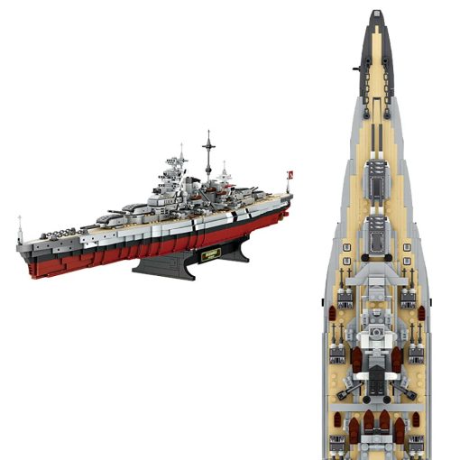 Set de bloques de construccion del acorazado militar aleman Bismarck GODIYTOPPY, conjunto de ladrillos coleccionables del crucero de la Segunda Guerra Mundial, juguete de construccion MOC para adultos (2081 piezas) - Imagen 5