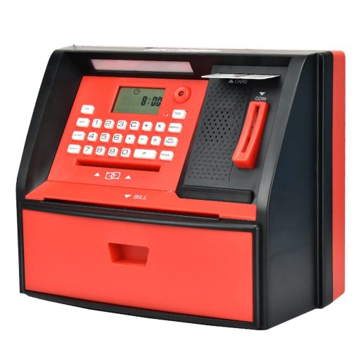 ATMBnk Alcancia Interactiva de ATM para Ninos, Juguete Seguro para Ahorrar Dinero con Proteccion de Contrasena, Reconocimiento de Monedas, Insercion de Billetes, para Ninos y Ninas de 5 a 12 anos (Azul/Plateado) - Imagen 8