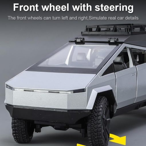 EROCK 1:24 Modelo de Coche de Camping RV, Juguete de Remolque Pickup - Modelo de Camioneta con Funcion de Sonido y Luces, Regalos Adecuados, Decoraciones, Coleccionables (Camping RV Plata) - Imagen 5