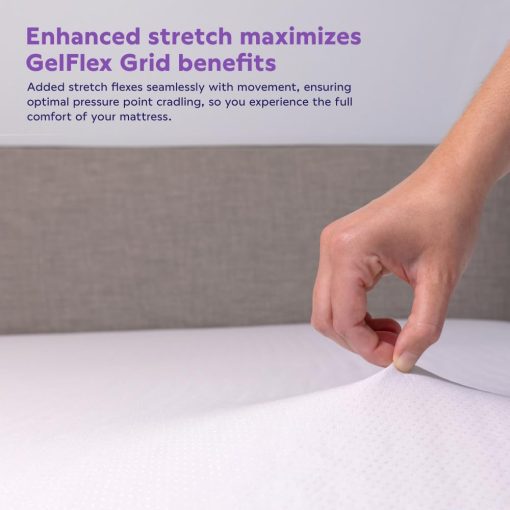Protector de colchon impermeable de bolsillo profundo morado, tamaño King - Imagen 4
