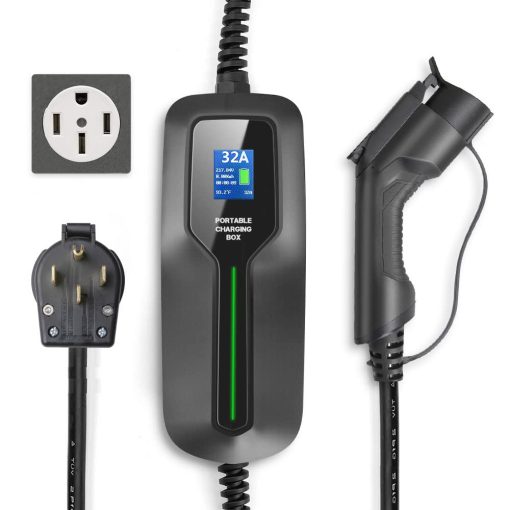 Cargador para vehiculo electrico BESENERGY de 32 amperios Nivel 2, NEMA14-50 220V-240V Estacion de carga portatil actualizada, Cargador de vehiculo electrico compatible con todos los vehiculos electricos J1772