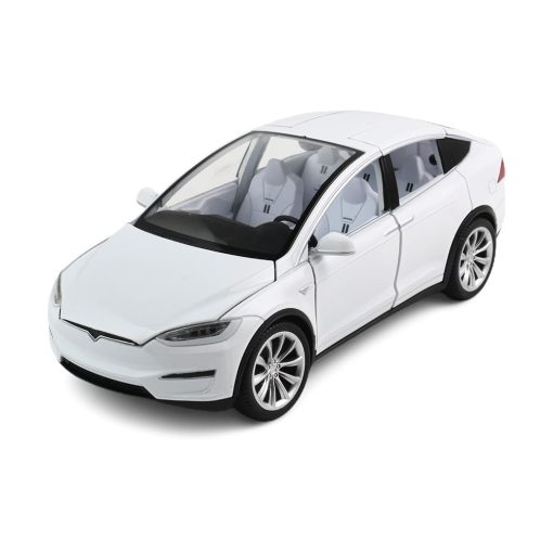 Coche de Juguete Modelo X 1/24 Modelo X Coche de Metal a Escala Pull Back con Sonido y Luz, Puerta de Ala de aguila, Gran Coche Modelo X de Metal Fundido a Presion Adecuado para Ninos Adultos Regalo de Cumpleanos