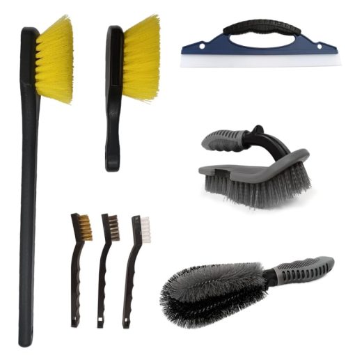 Kit de Cepillos para Autos y Barcos EvaClean Essentials - Juego de 6 Piezas para Limpieza de Precision y Detallado - Incluye Varios Tamanos y Longitudes de Mango, ademas de Cepillo para Llantas
