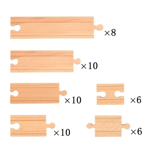 Ytzada 50PCS Juego de Vias de Tren de Madera para Ninos de 3 4 5 Anos, Regalo de Navidad y Cumpleanos, Conectores Rectos Compatibles con Todas las Principales Marcas de Vias de Tren - Imagen 3