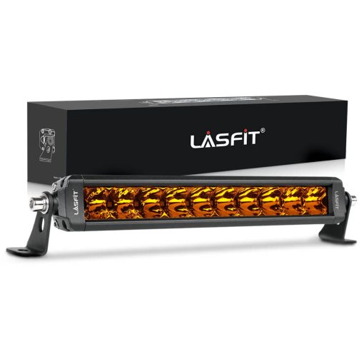 Barra de luz ambar Lasfit de 12 pulgadas, Barra de luz LED resistente al agua IP67, Barra de luz LED amarilla de fila simple, Barra de luz off-road para conduccion nocturna/nublada para camioneta, camion, SUV, ATV, UTV Bumper