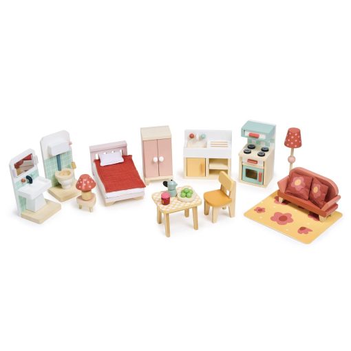 Casa de munecas Foxtail Villa de Tender Leaf Toys - Hermosa casa de munecas de madera de tamano mediano con muebles de inicio - Juego en miniatura - Fomenta el juego de roles y la invencion de historias en ninos y ninas - Edad 3+ - Imagen 7
