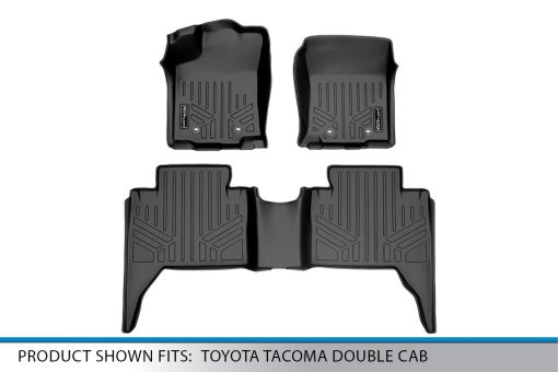Tapetes a medida MAXLINER 2 filas de piso Negro Compatible con Toyota Tacoma Double Cab 2018-2022 - Imagen 5