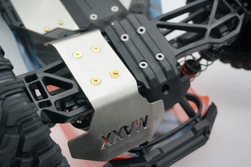 Protector de chasis de acero inoxidable Skid Plate Full Version 5 piezas para Traxxas 1/10 Wide Maxx V2 89086-4 - Imagen 4