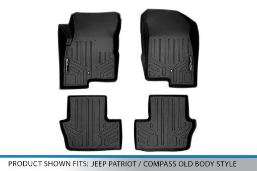Juego de forros para piso MAXLINER de 2 filas en negro, compatible con Dodge Caliber 2007-2012 / Jeep Patriot/Compass 2007-2017 Estilo de cuerpo antiguo - Imagen 5