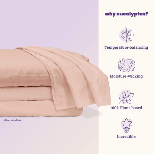 Juego de sabanas de lyocell 100% eucalipto Sheets & Giggles - Todo el ano, fabricadas de manera responsable, naturalmente frescas, super suaves, que absorben la humedad, equilibran la temperatura, veganas - Imagen 4