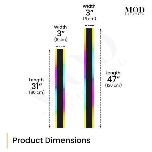 MOD LIGHTING Haylen RGB Modern Outdoor LED Wall Light - Tira larga de luces de pared perfecta para garaje, patio, porche, y otras areas exteriores - LED resistente al agua IP65 con 358 efectos de luz (47 pulgadas, RGB) - Imagen 6