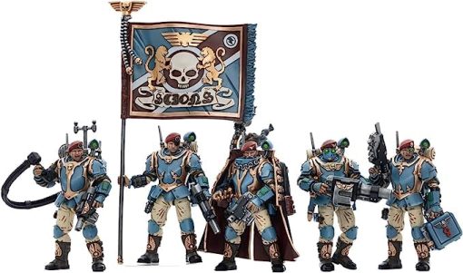 Figura de Accion de Warhammer 40,000 Astra Militarum Tempestus Scions Command Squad 55th Kappic Eagles de JOYTOY 1/18 (Set de 5 Figuras) - Imagen 6