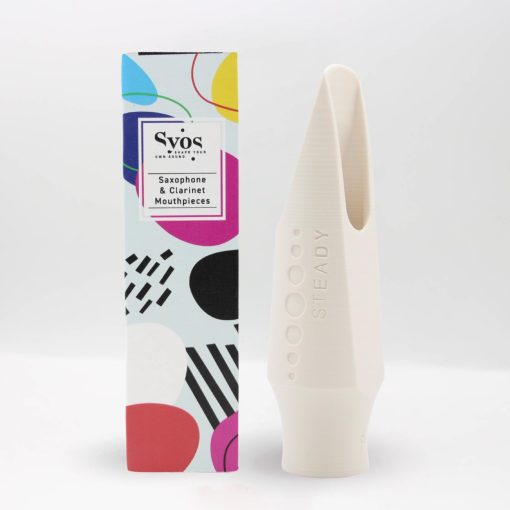 Boquilla de Saxofon Tenor Syos, Modelo Steady, Abertura de 7, Blanco artico