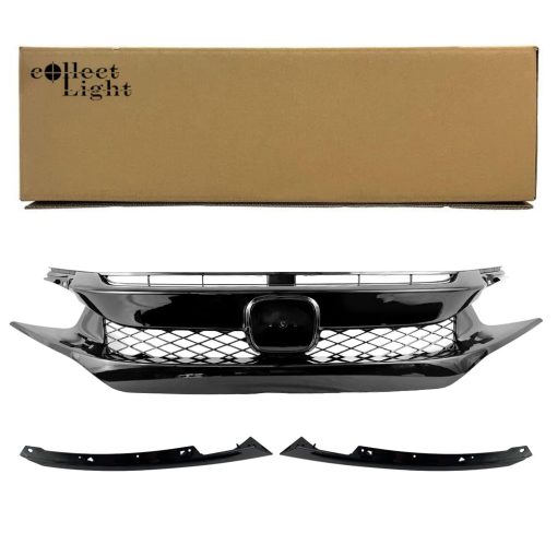 Rejilla de malla para capo delantero de Collect Light para Honda Civic FK8 Tipo R Estilo 2016-2018 Negro Brillante Parrilla delantera - Imagen 5