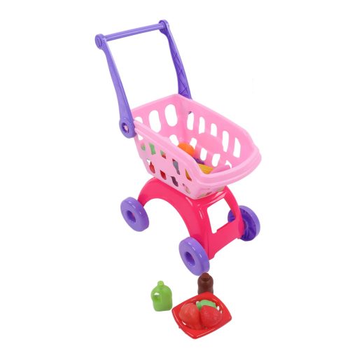 Carrito de Compras de Juguete para Ninos, Burr Multiproposito Divertido Carrito de Compras para Ninos a Prueba de Caidas (Rosa) - Imagen 3