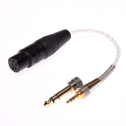 Adaptador de Audio Cable GAGACOCC de 8 Nucleos Plateado de Plata de 1/4 1/8 3.5MM Macho a 4 Pines XLR Hembra 10cm