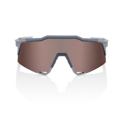 Gafas de Ciclismo de Rendimiento Deportivo 100% SPEEDCRAFT (Gris Piedra Suave - Lente Espejo Hiper Crimson Plateado) - Imagen 2