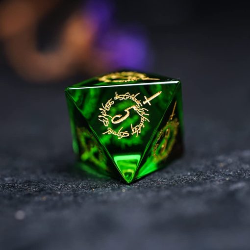 Conjunto de Dados LANGWEI DND, bonitos dados poliedricos D&D verdes de peridoto con caja de regalo, dados de rol para juegos de mesa TRPG Dungeons and Dragons,7 Piezas - Imagen 5