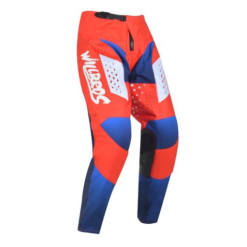 Pantalones de Motocross Willbros MX para Moto Dirt Bike Off-Road Riding ATV MTB BMX Enduro Carrera de Montana Descenso Rojo Azul S=30 - Imagen 2