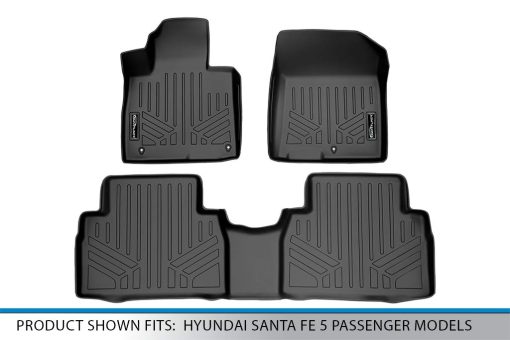 Juego de Tapetes para Piso MAXLINER a Medida de 2 Filas Negro Compatible con Modelos Hyundai Santa Fe de 2019-2020 de 5 Pasajeros - Imagen 5