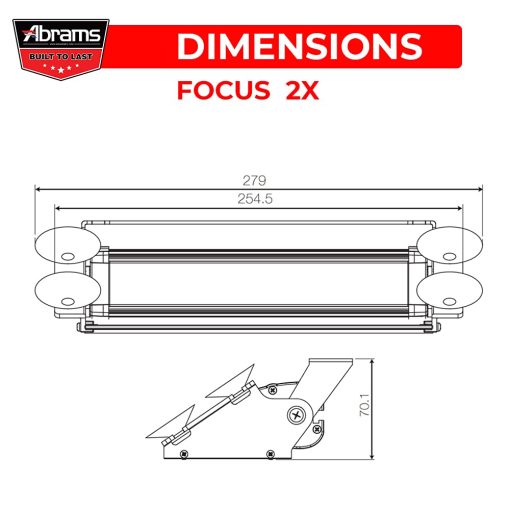 Barra de luz estroboscopica de advertencia de parabrisas y cubierta para vehiculos funerarios y camiones Abrams Focus 2X Series (Purpura/Blanco) 36W - 12 LED - Imagen 7