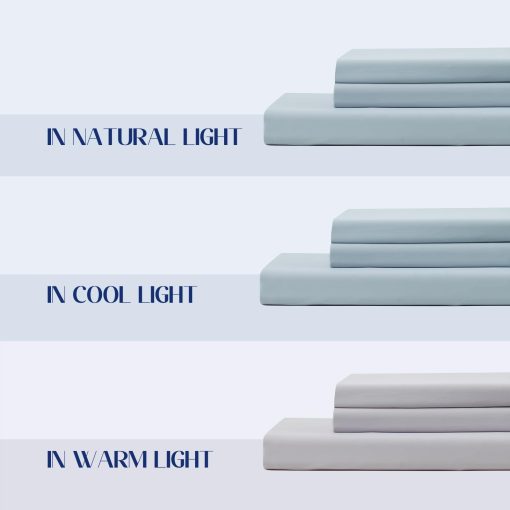 Juego de Sabanas Ajustables Dream Valley? King Size con 2 Fundas de Almohada, Q-Max > 0.4 Aerocool? 3 Piezas sin Sabana Plana, Ideal para el Calor Nocturno, Personas que Sudan en la Noche, Gris Fresco - Imagen 5