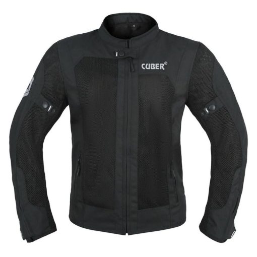 CHAQUETA DE MALLA DE MOTOCICLETA CUBER HI VIS RIDING PARA HOMBRES CON PROTECCIoN CE Y ARMADURA, EQUIPO DE CARRERAS DE MOTOCICLETAS DUALES (NEGRO, GRANDE) - Imagen 4
