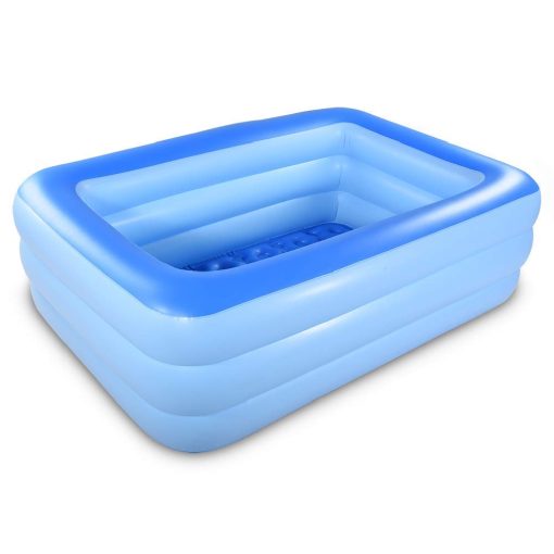 Centro de Juegos Acuaticos Familiar Inflable, Piscina Gigante de 82" x 56" x 25" para Verano con Suelo Inflable Suave para Familia, Jardin, Exterior, Patio Trasero (Azul)