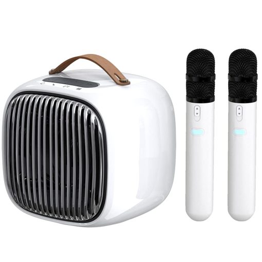 Maquina de Karaoke con 2 Microfonos, Maquina de Karaoke Portatil con Bluetooth y Microfono Inalambrico para Adultos, Altavoz de Karaoke para Fiesta en Casa, Reunion, Boda, Iglesia, Picnic, Exterior/Interior
