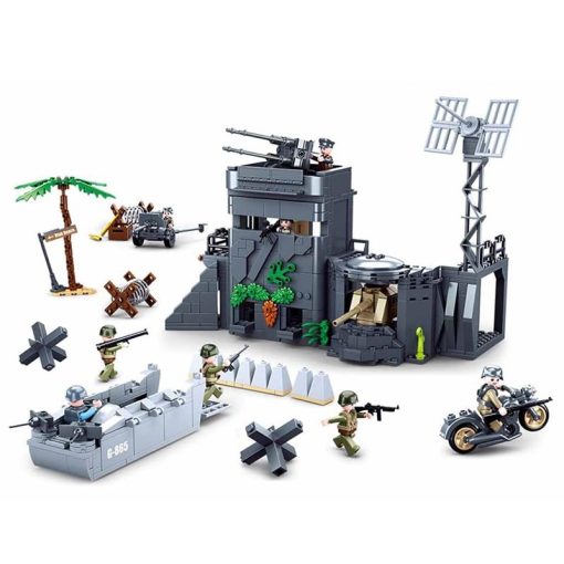 Set de Construccion de Bloques Militar General Jim - Muralla Atlantica Alemana Playa de Normandia Dia D Modelo de Bloques de Construccion Ideal Regalo para Entusiastas de la Historia, Adolescentes y Adultos - Imagen 2